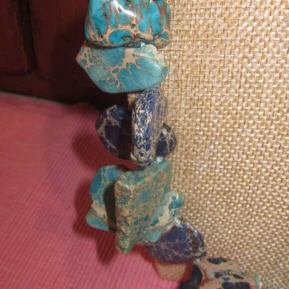Blue Jasper & Turquoise Stone Necklace - Picture 2 of 3